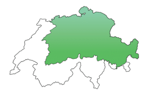 Map of the german speaking part of Switzerland