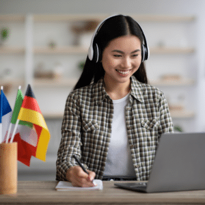 Women learning German online